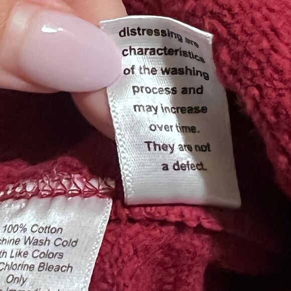 Mitchell & Ness Zip Up Hoodie Womens XL Red Distressed Wash Embroidered NWOT - Picture 6 of 10